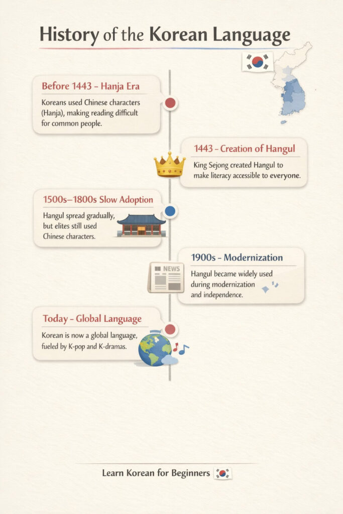 History of the Korean language timeline