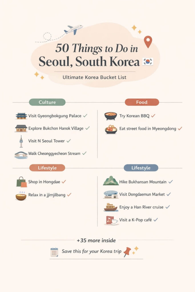 50 Things to do in Seoul, South Korea