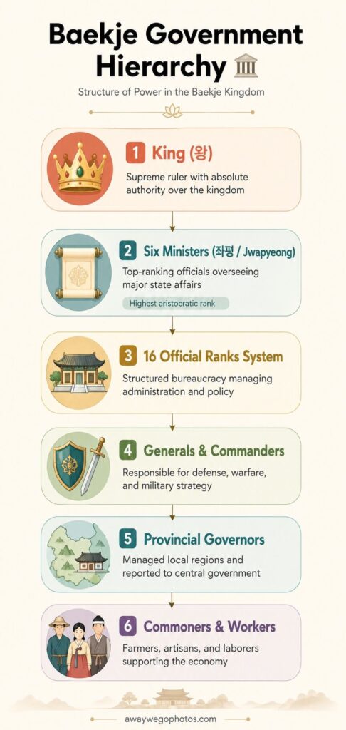 Baekje government hierarchy chart