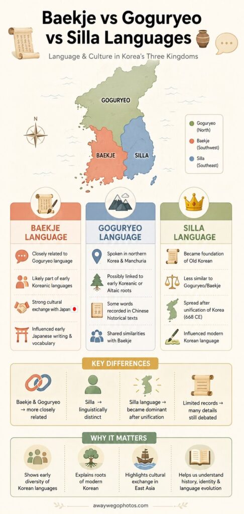 Baekje vs Goguryeo vs Silla languages