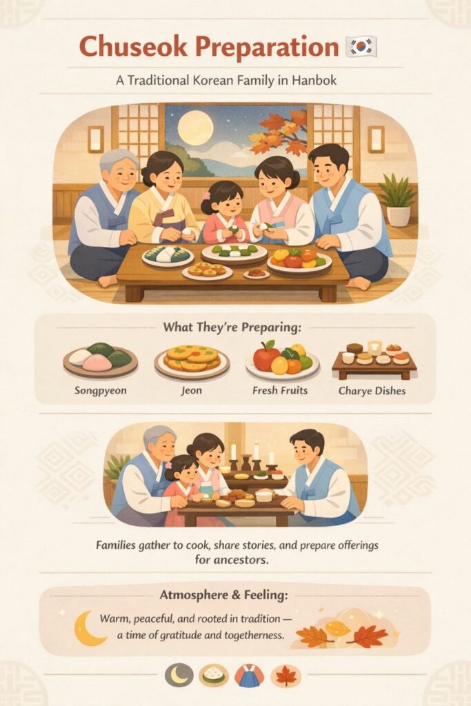 Chuseok preparations with family and tradition