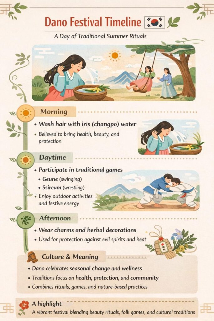 Traditional Korean swing activity during Dano Festival