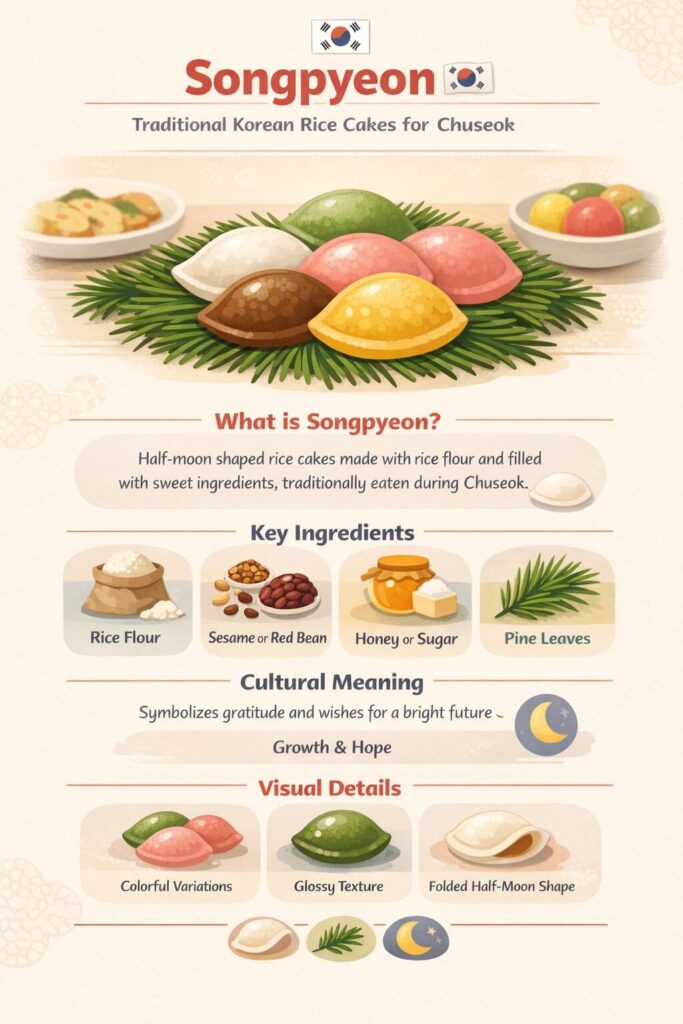 Traditional Korean songpyeon cakes